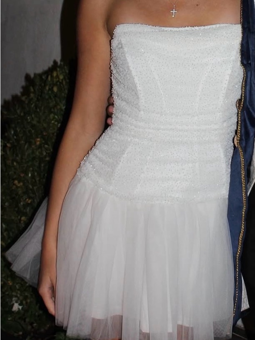 Women's White Strapless Tulle Dress